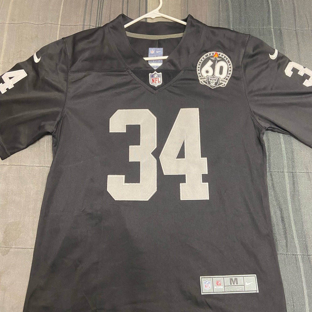 BO JACKSON LA/OAK/LV Raiders jersey with 60th anniversary patch on